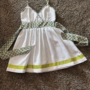 Matilda Jane White and Green Casual Kids Dress
